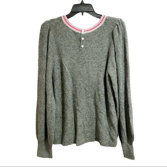 HALOGEN Blouson Sleeve Knit Sweater Grey Dark Heather Grey - NWT - Size Small - Picture 4 of 4